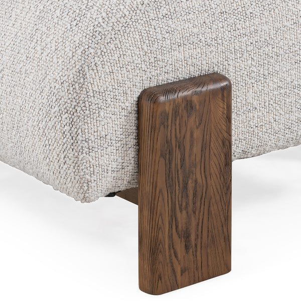 Chelsea Upholstered Accent Chair with Wooden Legs - Ivory