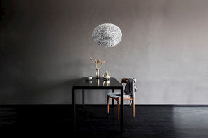 Eos Large Hardwired Pendant in Grey with Black Cord