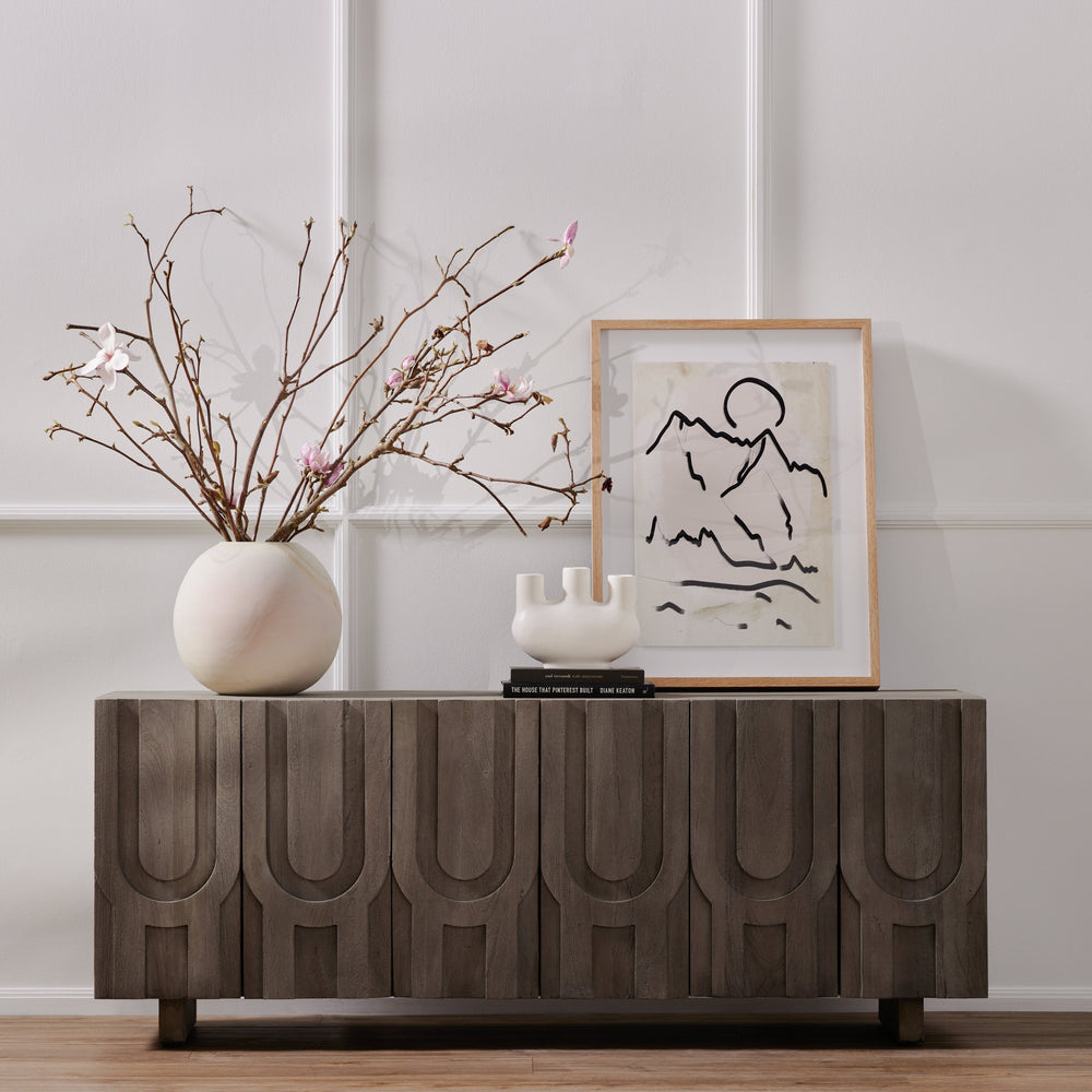 Rivka Media Console In Aged Grey