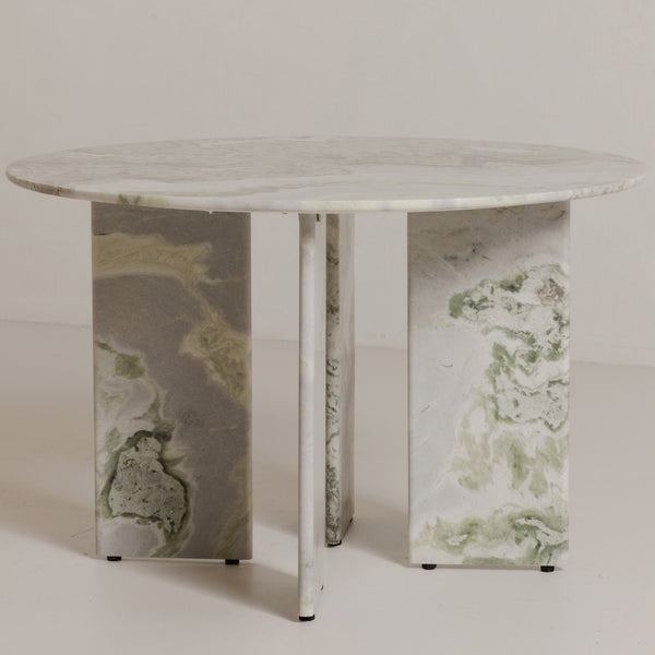 Celia Round Dining Table in Green Onyx Marble