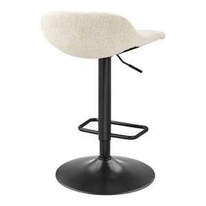 Koa KD Fabric Gaslift Swivel Bar Stool, Posh Ivory