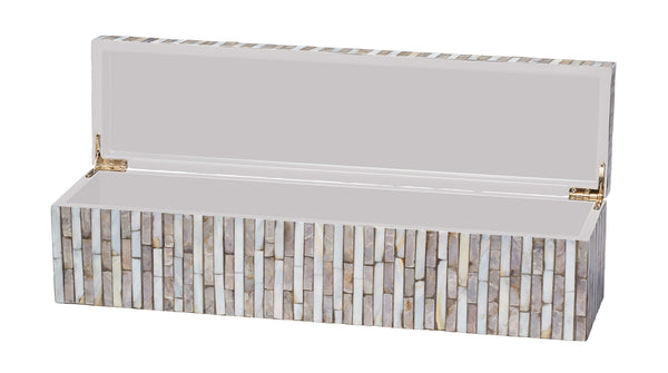 Roosevelt Grey Mother of Pearl Decorative Box, Large 