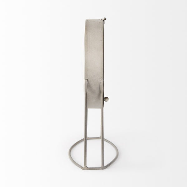 Aurus Matte Gray Metal Table Clock