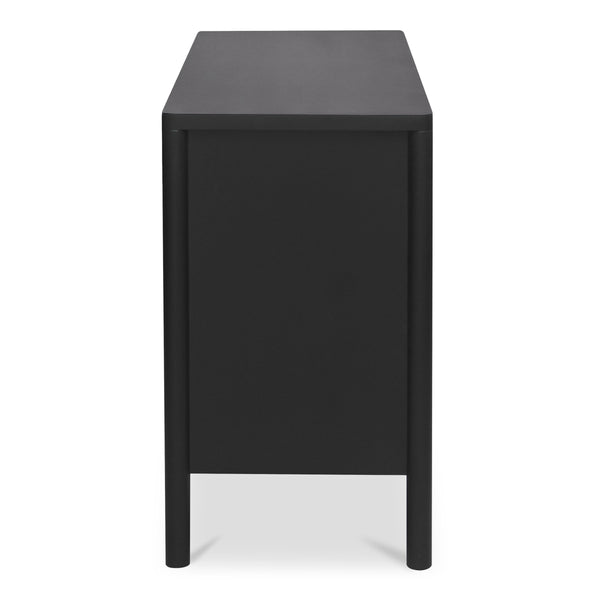 Moe's Hannah Black Sideboard with Glass Panels
