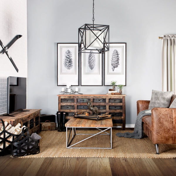 Wilton I 63x16 Reclaimed Wood and Metal 16 Drawer Sideboard