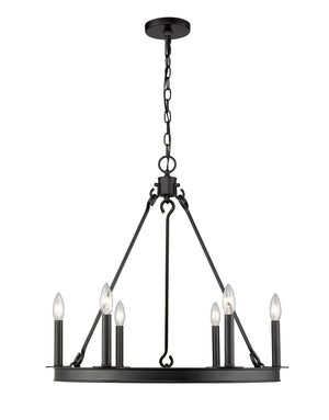 Barclay 6 Light Chandelier in Matte Black Finish