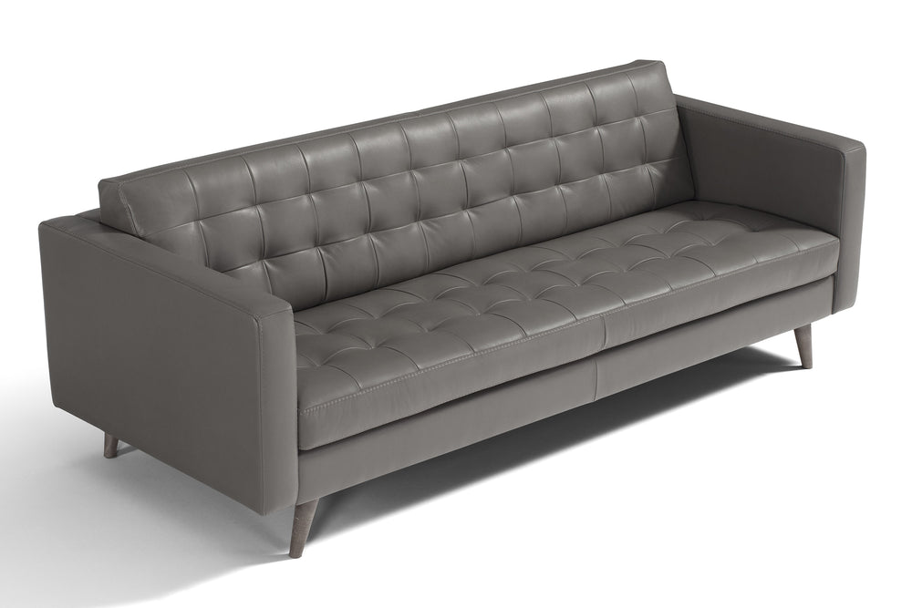 Brion Leather Sofa-Grey
