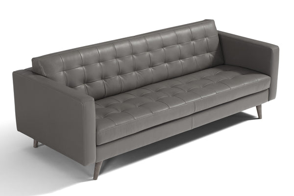 Brion Leather Sofa-Grey