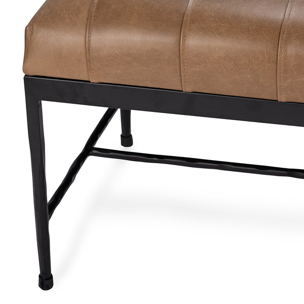 Madeleine Leather Bench - Dune Walnut, Taupe