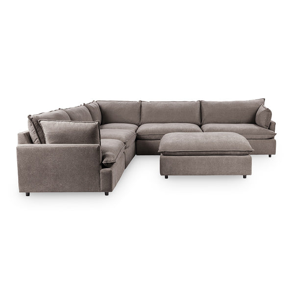 Caplan 6-Piece Modular Sectional with Ottoman - Elite-Charcoal
