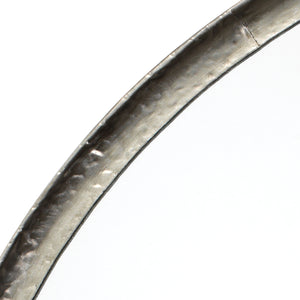 Refined Iron Round Wall Mirror, Silver