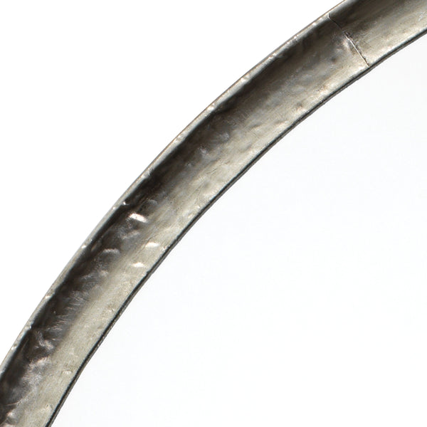 Refined Iron Round Wall Mirror, Silver