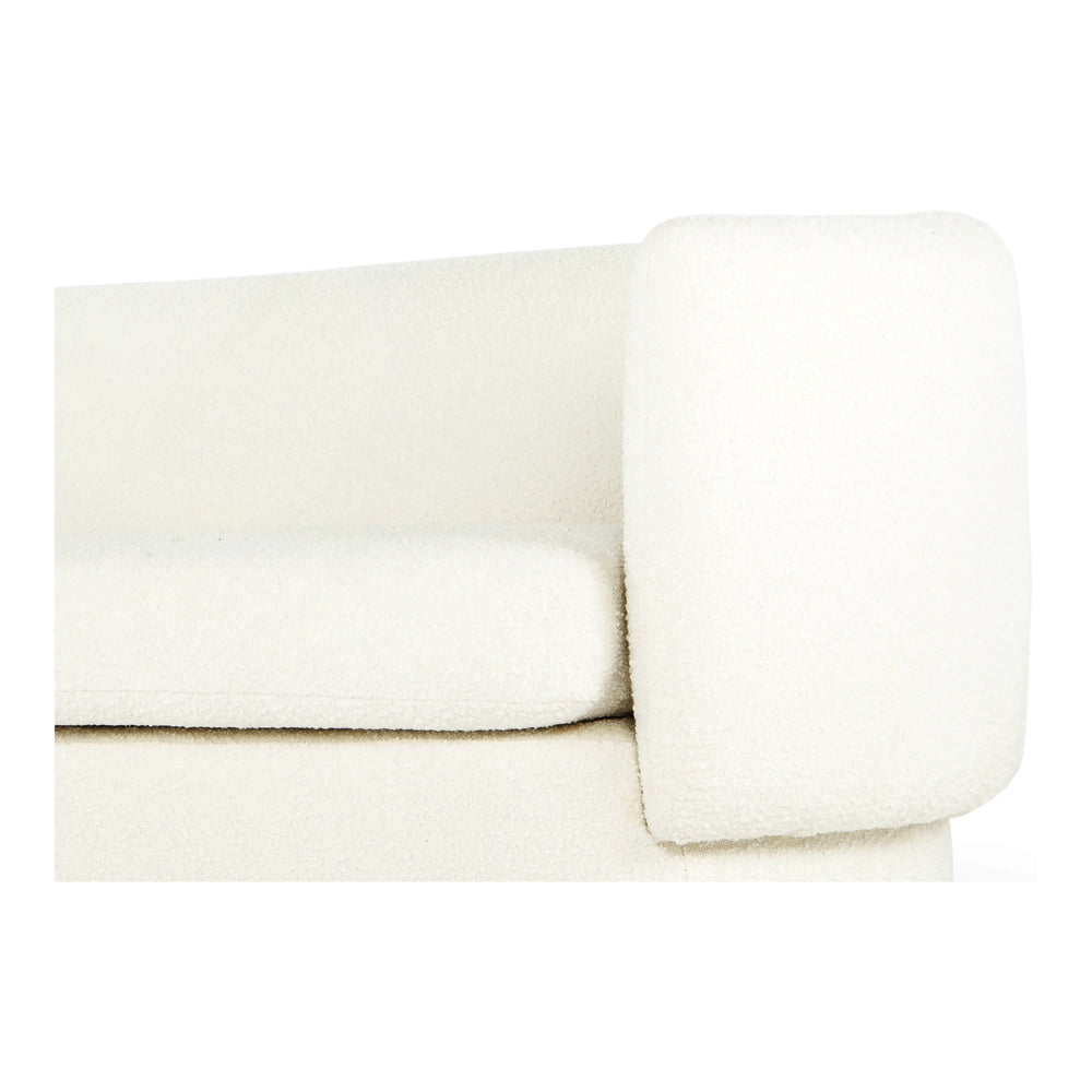 Moe's Koba Sofa in Maya White with Wood Frame