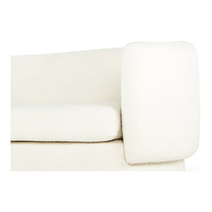 Moe's Koba Sofa in Maya White with Wood Frame