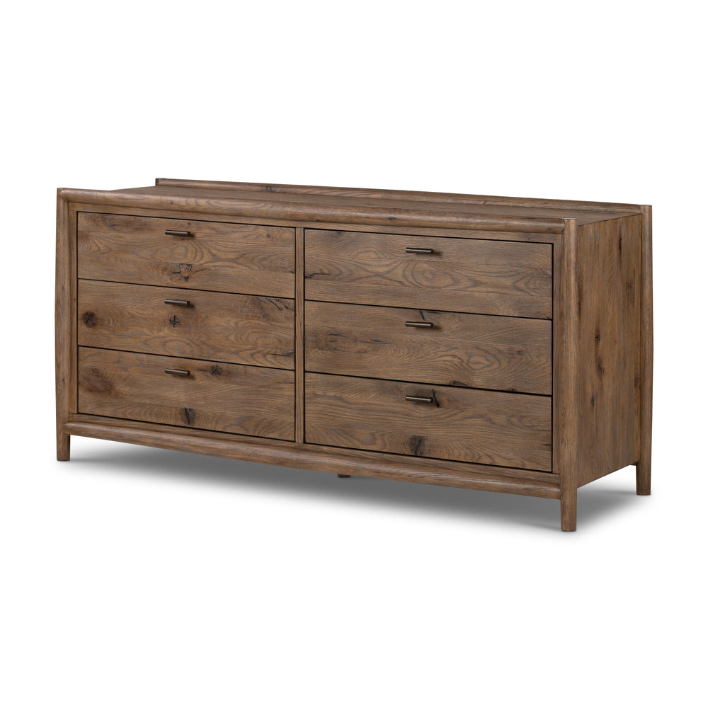 Glenview 6 Drawer Dresser In Weathered Oak