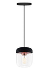 Acorn Black and Copper Hardwired Pendant with LED Bulb