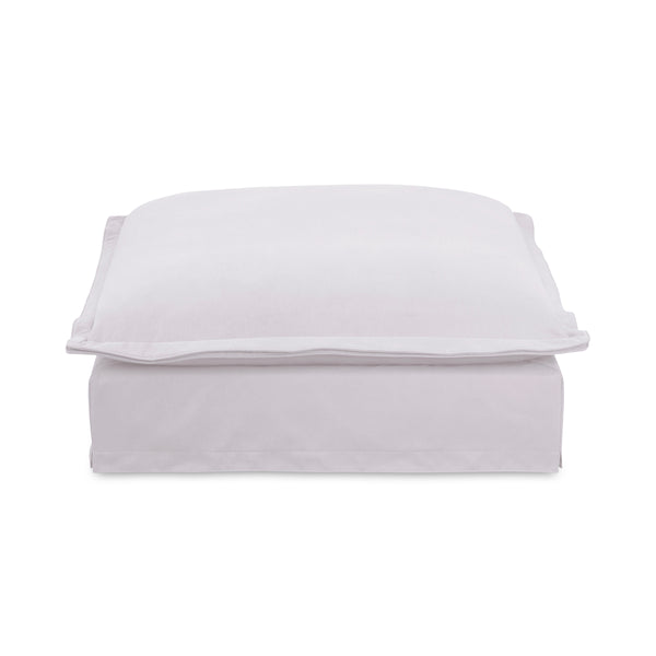 Moe's Olivia Ottoman in LiveSmart White Fabric