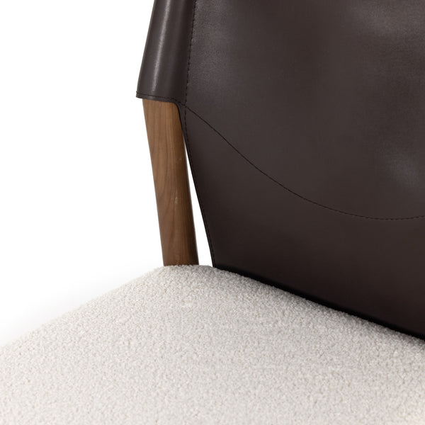 Lulu Armless Dining Chair In Espresso Leather