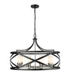 Malcalester 8 Light Pendant in Matte Black + Brushed Nickel Finish