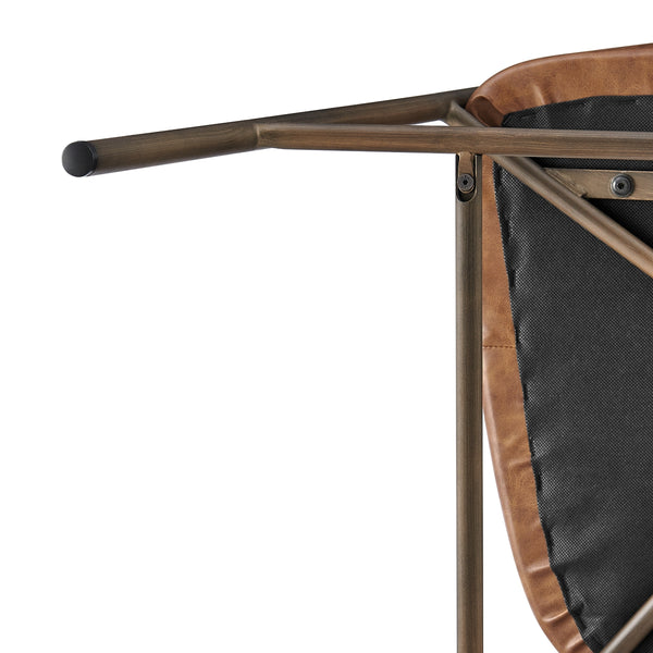 Kaiden KD Faux Leather Counter Stool, Antique Cigar Brown 