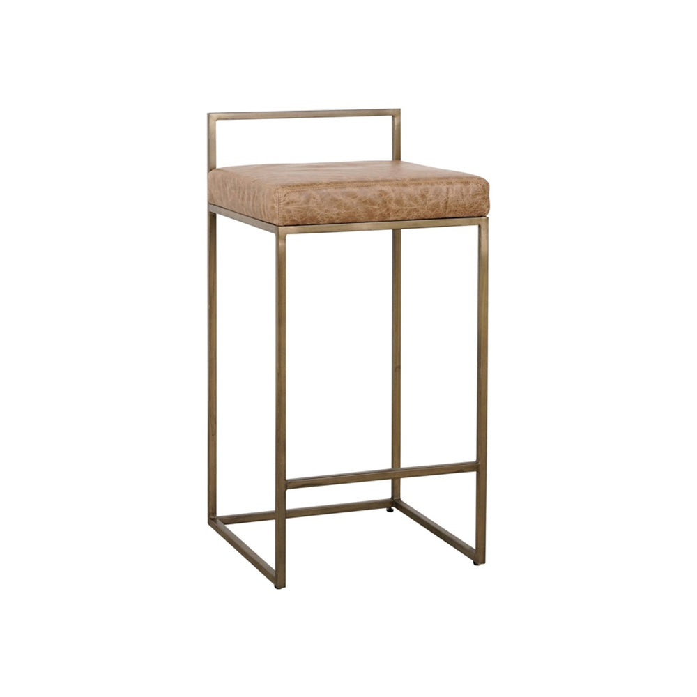 Belfort Leather Counter Stool in Sedona Brown