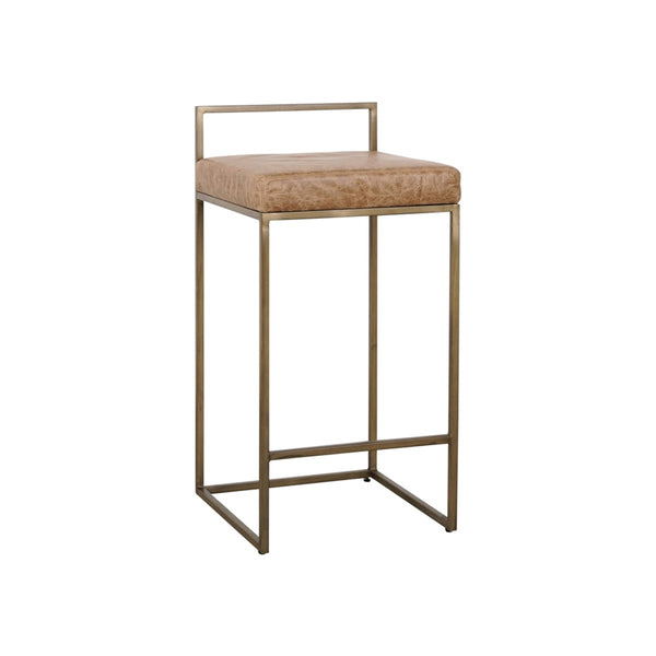 Belfort Leather Counter Stool in Sedona Brown