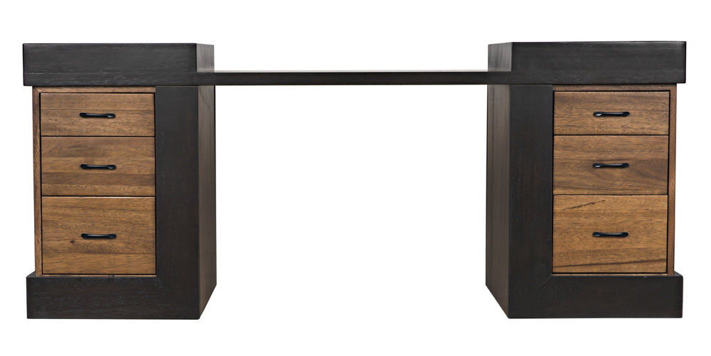 Bentley Dark Walnut and Ebony Executive Desk