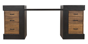 Bentley Dark Walnut and Ebony Executive Desk