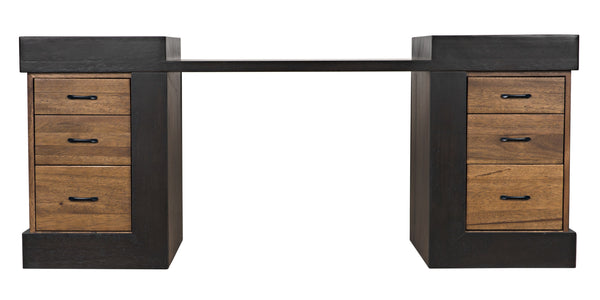 Bentley Dark Walnut and Ebony Executive Desk