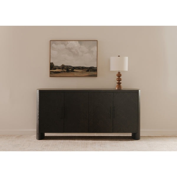 Moe's William Black Sideboard with Herringbone Doors