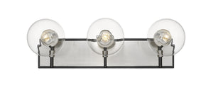 Parsons 3 Light Vanity in Matte Black + Brushed Nickel Finish