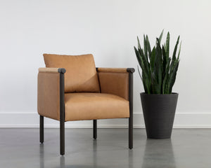 WILDER LOUNGE CHAIR - LUDLOW SESAME LEATHER