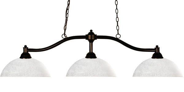Chance 3 Light Billiard Light in Bronze Finish