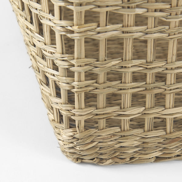 Bellisa 18.5L x 14.6W x 11.0H (Set of 2) Medium Brown Seagrass Rectangular Basket W/ Handles