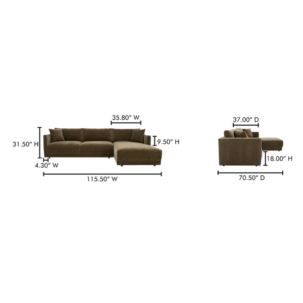 Bryn Sectional Right in Heritage Cedar Green