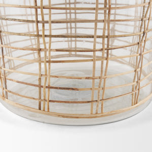 Troian Large Rattan Wrapped Glass Bottle