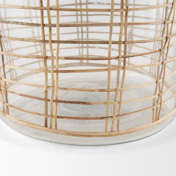 Troian Large Rattan Wrapped Glass Bottle