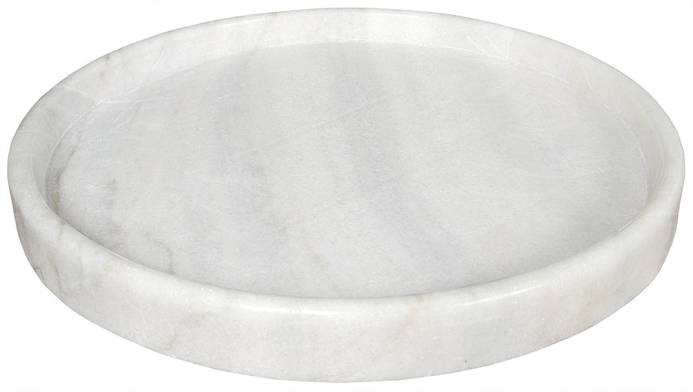 20" Bianco Crown Marble Round Tray