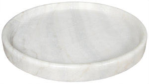 20" Bianco Crown Marble Round Tray