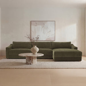 Moe's Farrow Sectional Cedar Green with Right Chaise