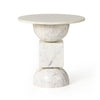 Neda End Table - Polished White Marble