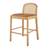 Donna KD Faux Leather Rattan Counter Stool, Borneo Chocolate