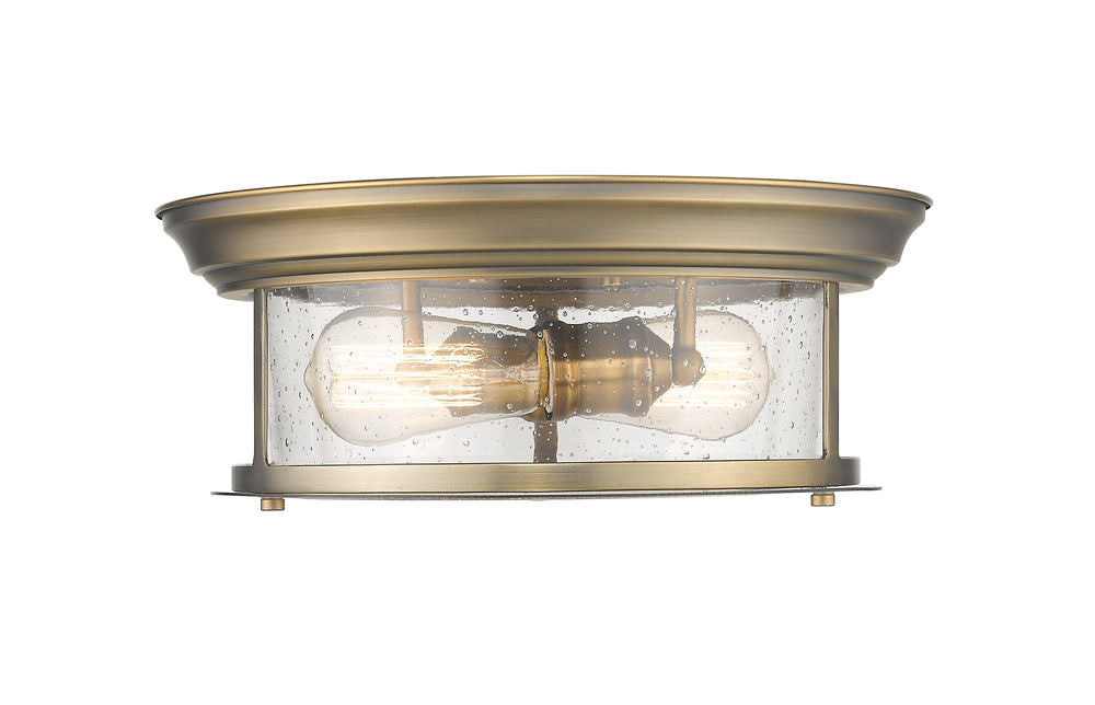 Sonna 2 Light Flush Mount in Heritage Brass Finish