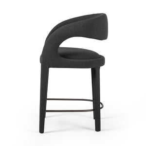 Hawkins Stool In Fiqa Boucle Charcoal In Counter
