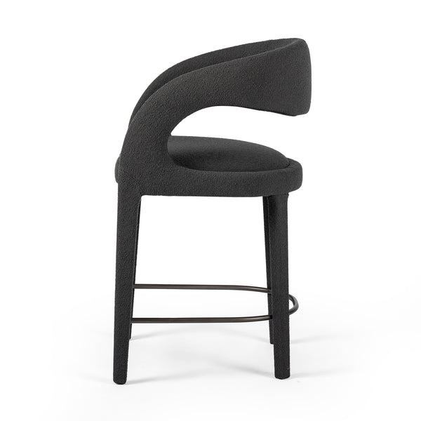Hawkins Stool In Fiqa Boucle Charcoal In Counter