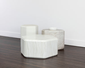 SPEZZA SIDE TABLE - LOW - MARBLE LOOK - GREY