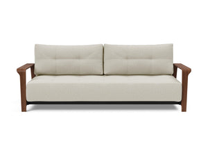 RAN D.E.L. SOFA BED in MIXED DANCE NATURAL FABRIC WITH Dark wood LEGS 527