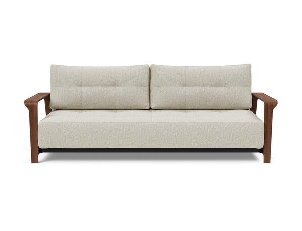 RAN D.E.L. SOFA BED in MIXED DANCE NATURAL FABRIC WITH Dark wood LEGS 527