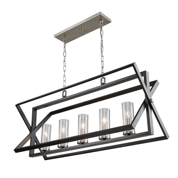 Vissini AC11473 Island Light in Matte Black & Polished Nickel