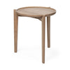 Cleaver I 22 x 24 Round Top Brown Solid Wood Accent Table